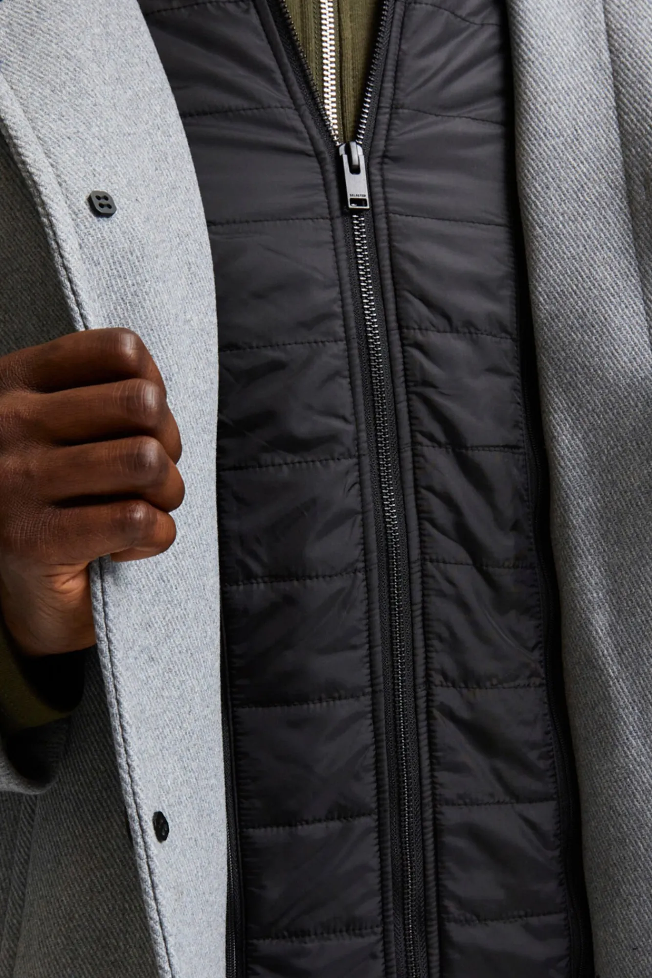 Abrigo Con Botones^Selected Cheap