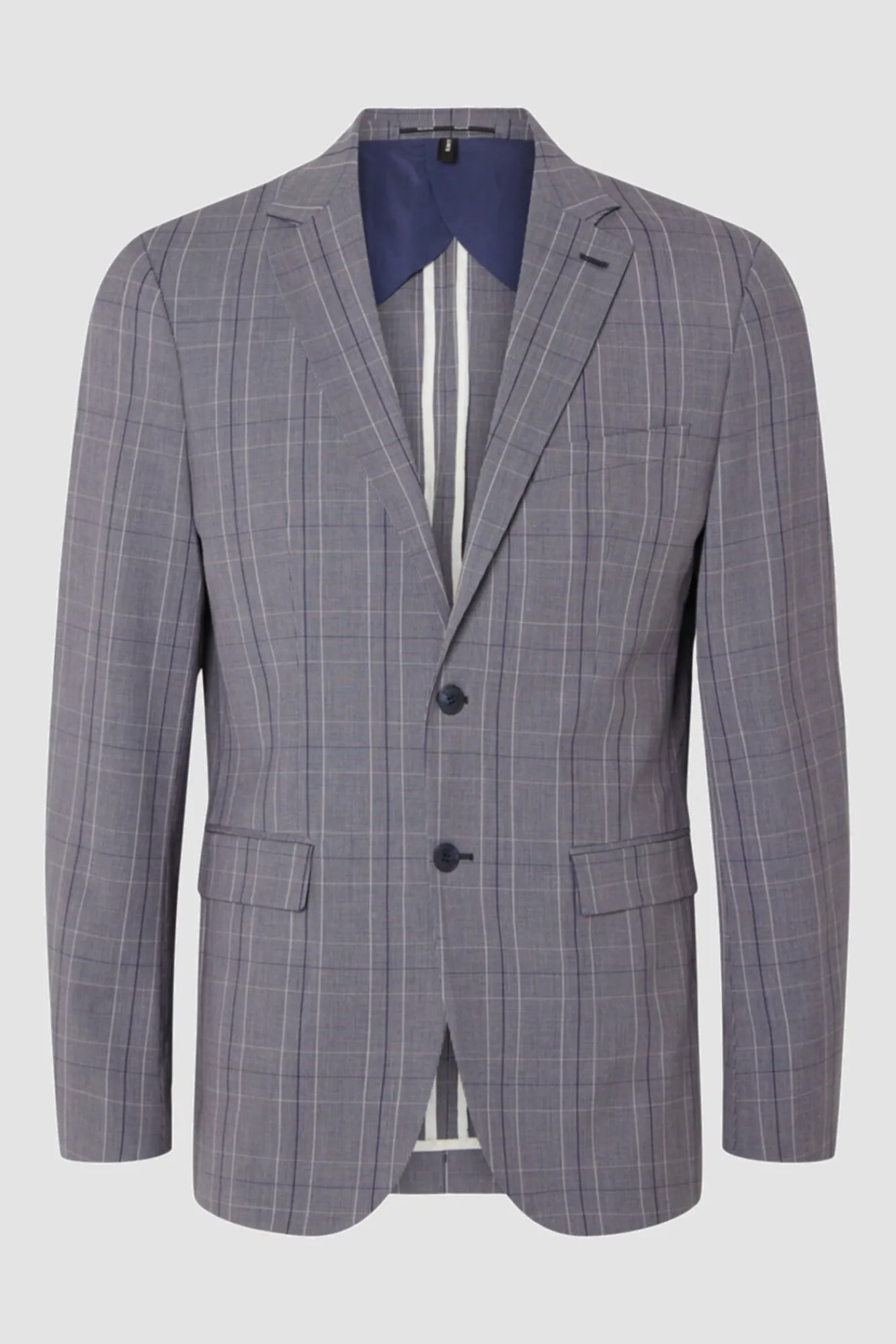 Americana Slim Fit De Cuadros Con Bolsillos^Selected Clearance
