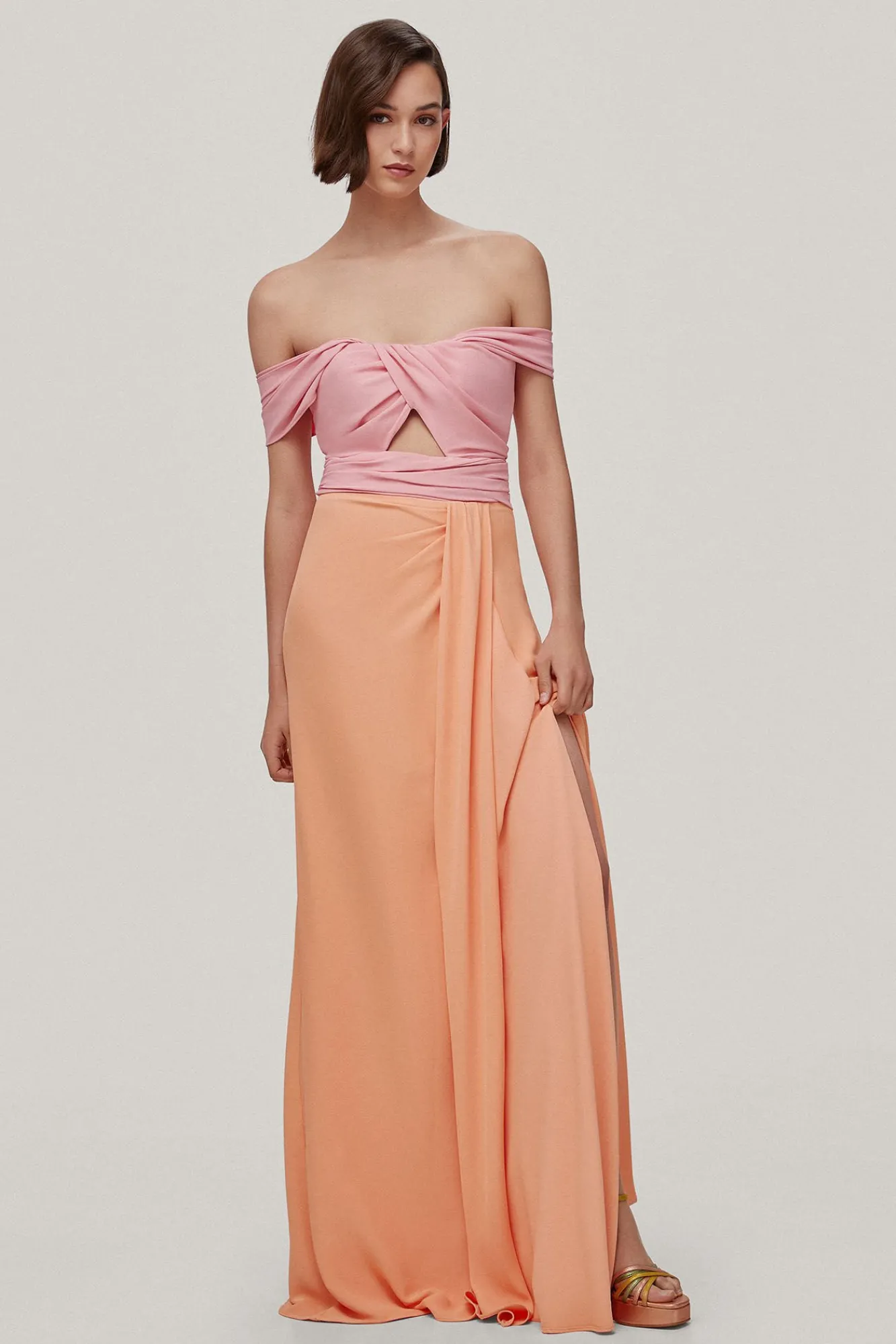 Anita. Vestido Off Shoulder Bicolor^TFP by Tamara Falco Online
