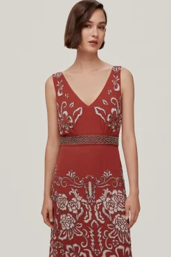 Blanca. Vestido Estampado Con Pedreria^TFP by Tamara Falco Online