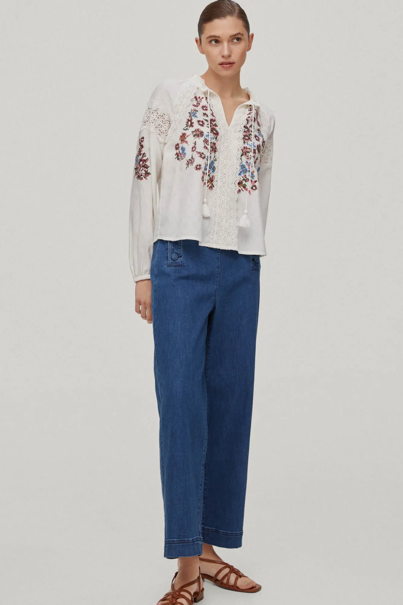 Blusa Bordada Punto De Cruz^Pedro del Hierro Online