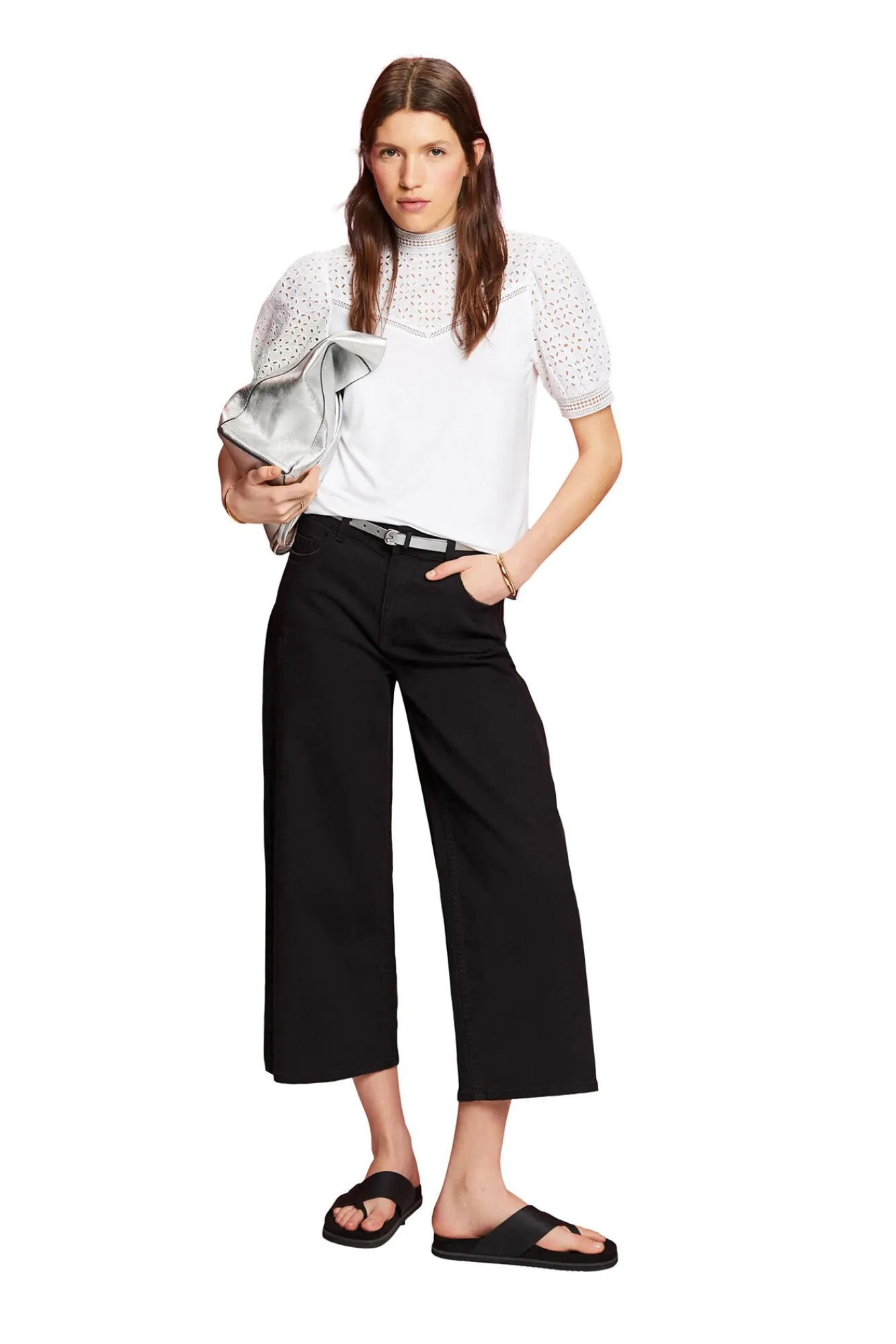 Blusa Bordada Viscosa Cuello Perkins^Esprit Best