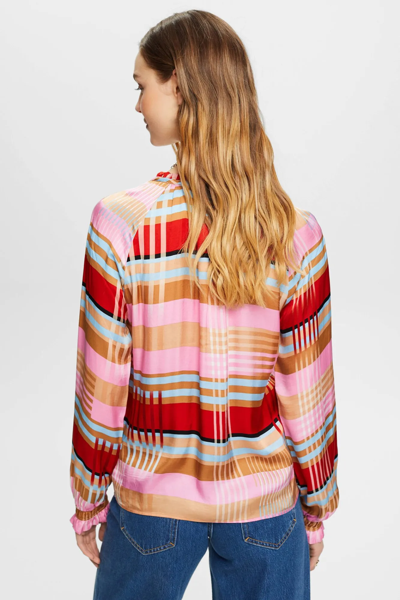 Blusa Cuadros Satinada Viscosa^Esprit Discount