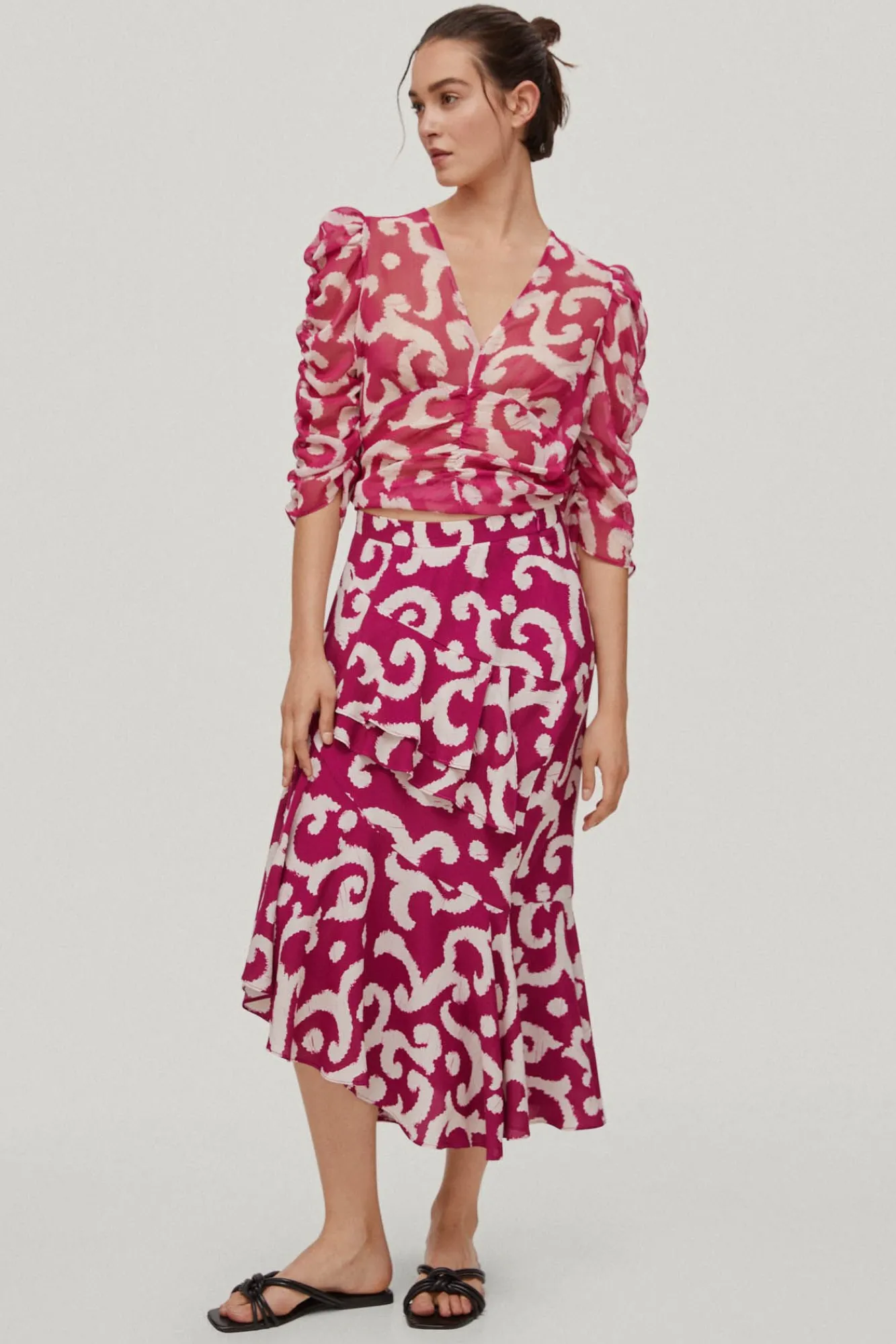 Blusa Estampada Con Frunce^Pedro del Hierro Hot