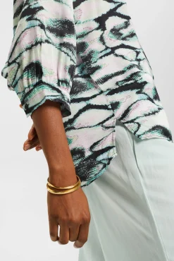 Blusa Oversized Animal Print Satinada^Esprit Best Sale