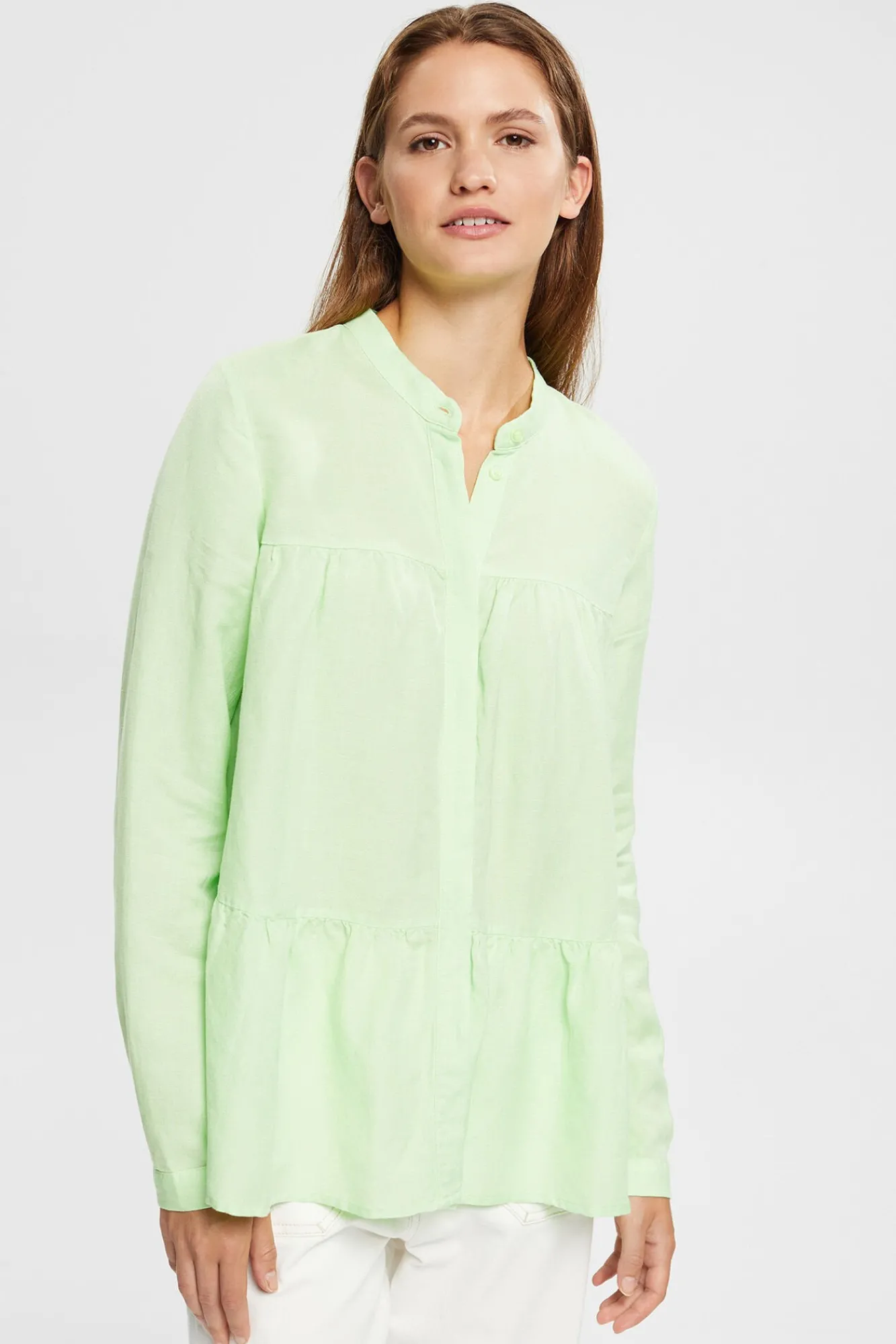 Blusa Paneles Corte Holgado Con Lino^Esprit Flash Sale