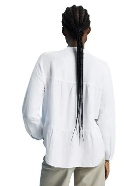 Blusa Paneles Corte Holgado Con Lino^Esprit Clearance