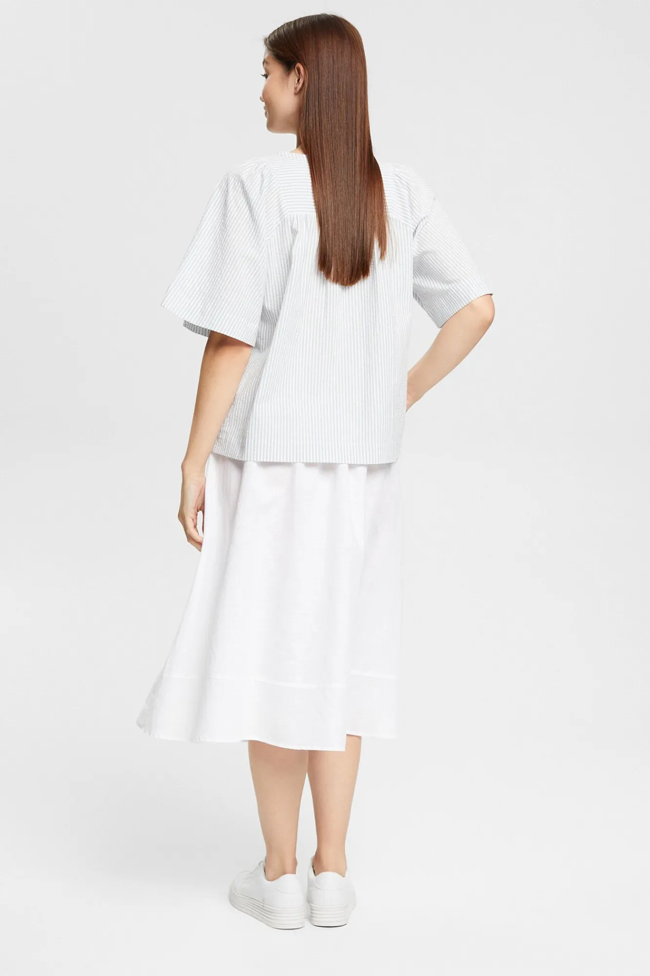 Blusa Rayas Con Lino Manga 3/4^Esprit Hot