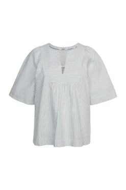 Blusa Rayas Con Lino Manga 3/4^Esprit Hot