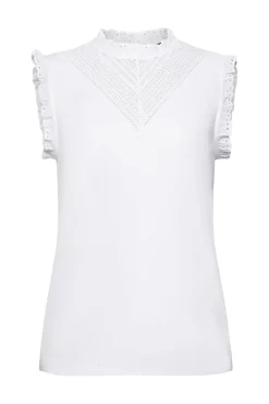Blusa Sin Mangas Cuello Ruffle Viscosa^Esprit Clearance