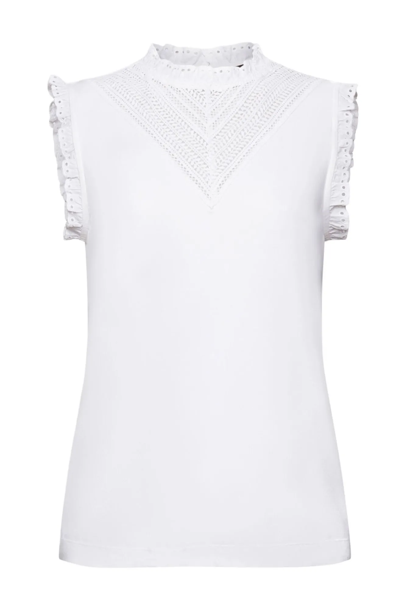 Blusa Sin Mangas Cuello Ruffle Viscosa^Esprit Clearance