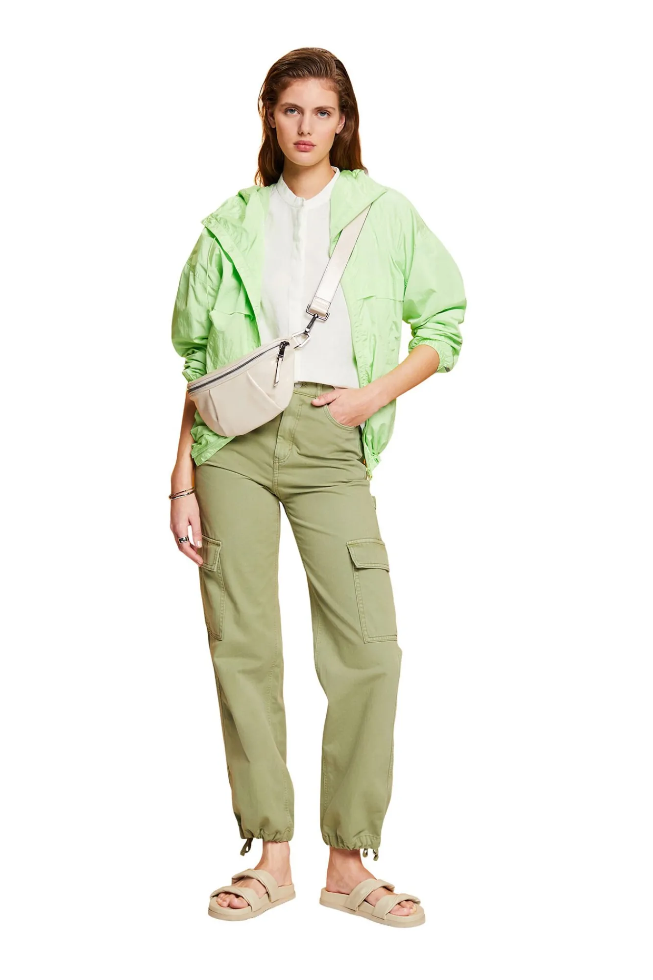 Blusa Volumen Cuello Mao Lino^Esprit Cheap