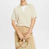 Bolso Tejido Color Block Con Fibra De Yute^Esprit New