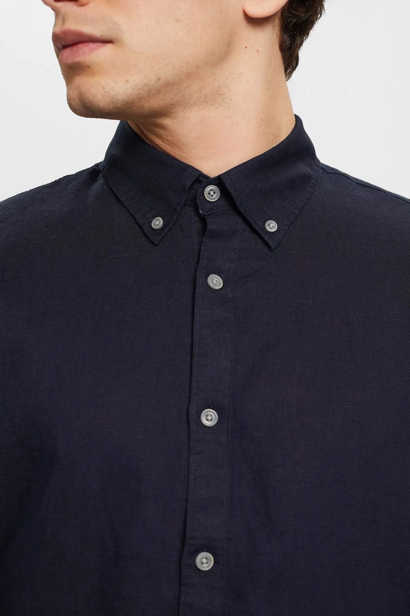 Camisa Basica Regular Fit Con Lino^Esprit Discount