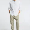 Camisa De Manga Larga Y Cuello Mao De Lino Y Algodon Organico.^Selected Fashion