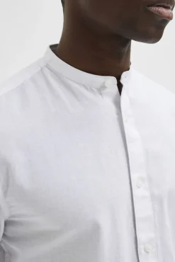 Camisa De Manga Larga Y Cuello Mao De Lino Y Algodon Organico.^Selected Fashion