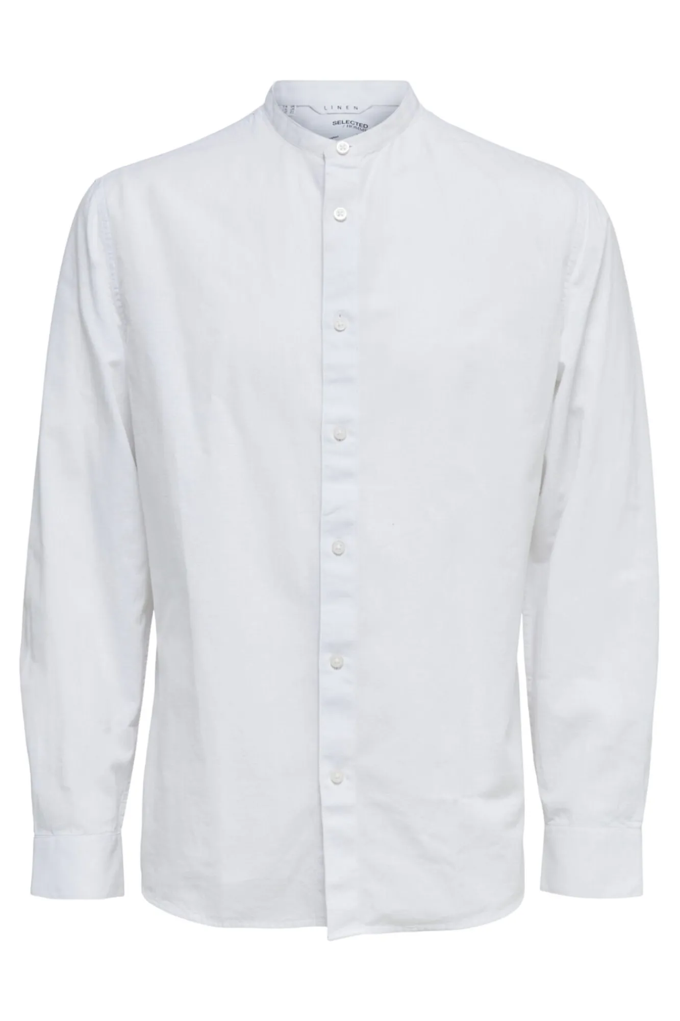 Camisa De Manga Larga Y Cuello Mao De Lino Y Algodon Organico.^Selected Fashion