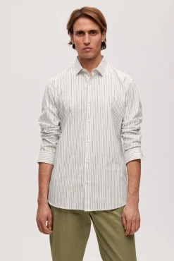 Camisa De Vestir De Manga Larga Algodon Organico^Selected Outlet