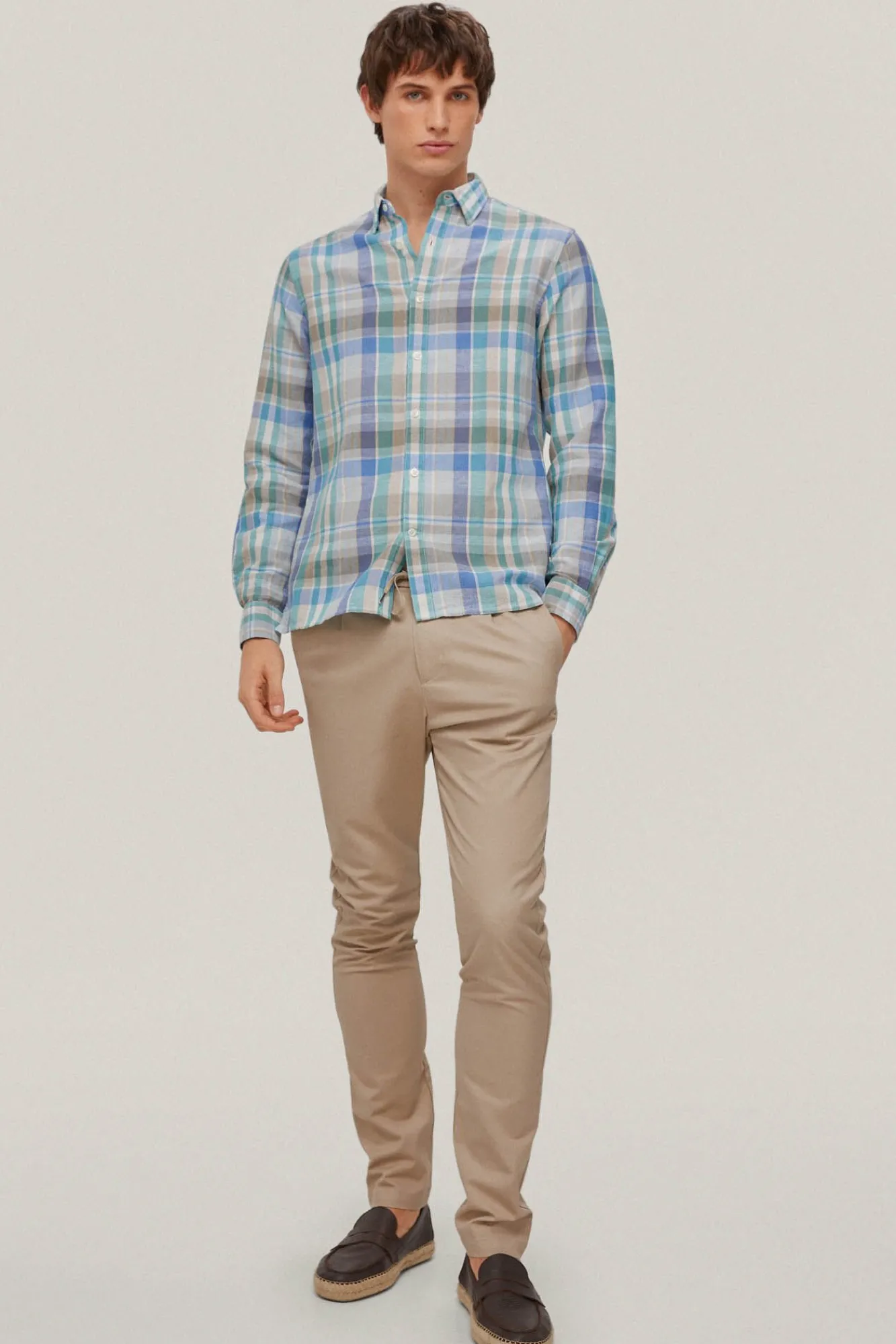 Camisa Lino Cuadro Madras^Pedro del Hierro Outlet