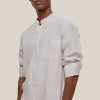 Camisa Lino Rayas Cuello Mao^Pedro del Hierro Sale