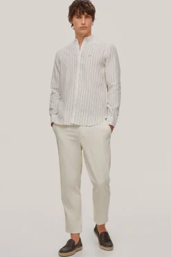 Camisa Lino Rayas Cuello Mao^Pedro del Hierro Cheap