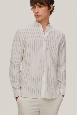Camisa Lino Rayas Cuello Mao^Pedro del Hierro Cheap