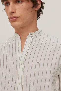Camisa Lino Rayas Cuello Mao^Pedro del Hierro Cheap