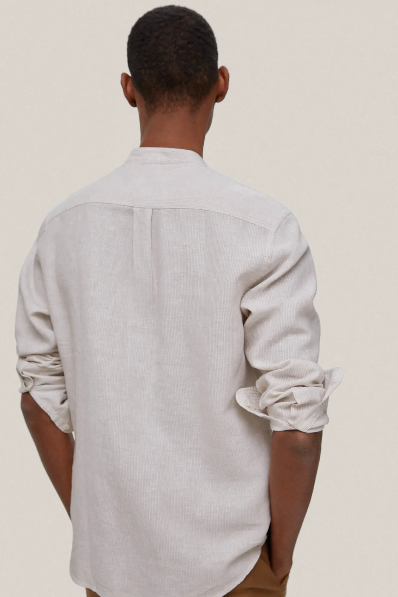 Camisa Lino Rayas Cuello Mao^Pedro del Hierro Sale
