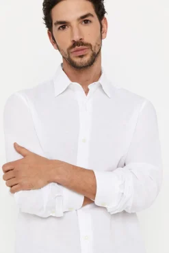 Camisa Lisa Lino Algodon^Cortefiel Fashion