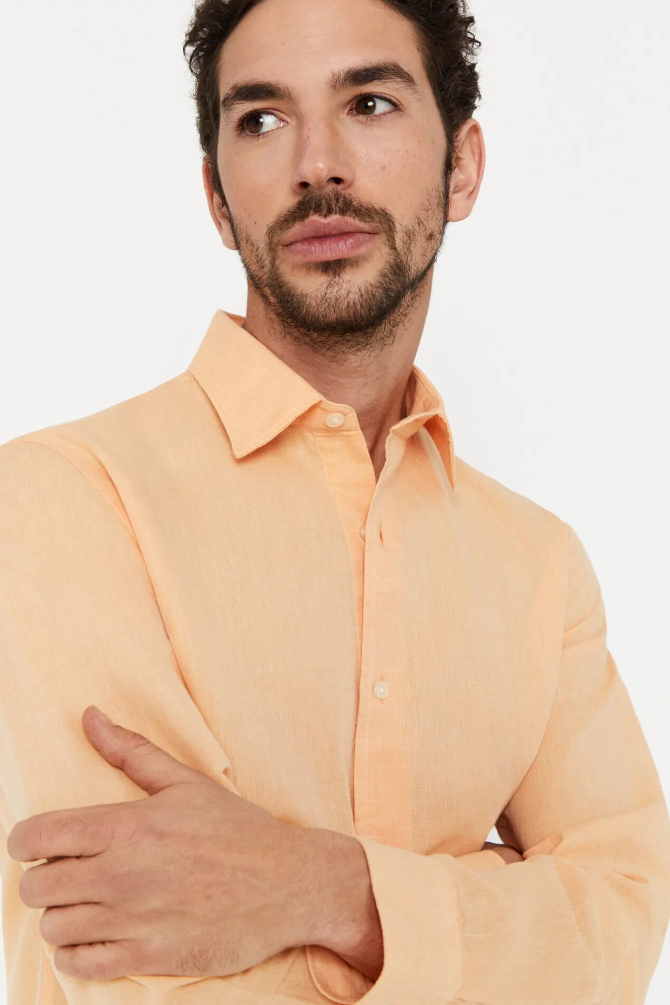 Camisa Lisa Lino Algodon^Cortefiel Cheap
