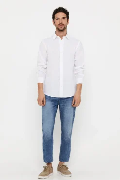 Camisa Lisa Lino Algodon^Cortefiel Fashion