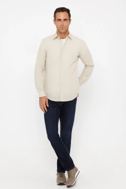 Camisa Lisa Lino Algodon^Cortefiel Shop