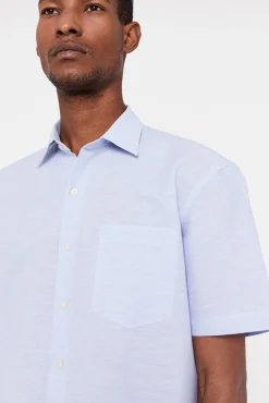 Camisa Lisa Lino Algodon Manga Corta^Cortefiel Best Sale