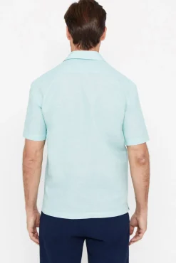 Camisa Lisa Lino Algodon Manga Corta^Cortefiel Shop