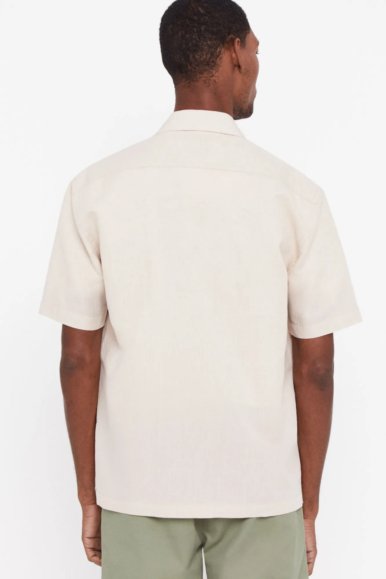 Camisa Lisa Lino Algodon Manga Corta^Cortefiel Online