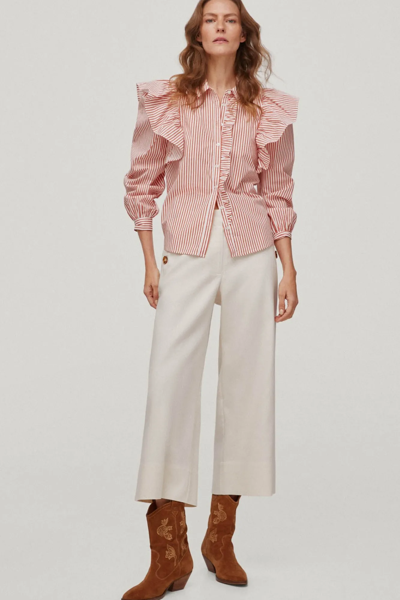 Camisa Manga Larga Volante^Pedro del Hierro Outlet