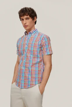 Camisa Non Iron Cuadros Manga Corta^Pedro del Hierro Store
