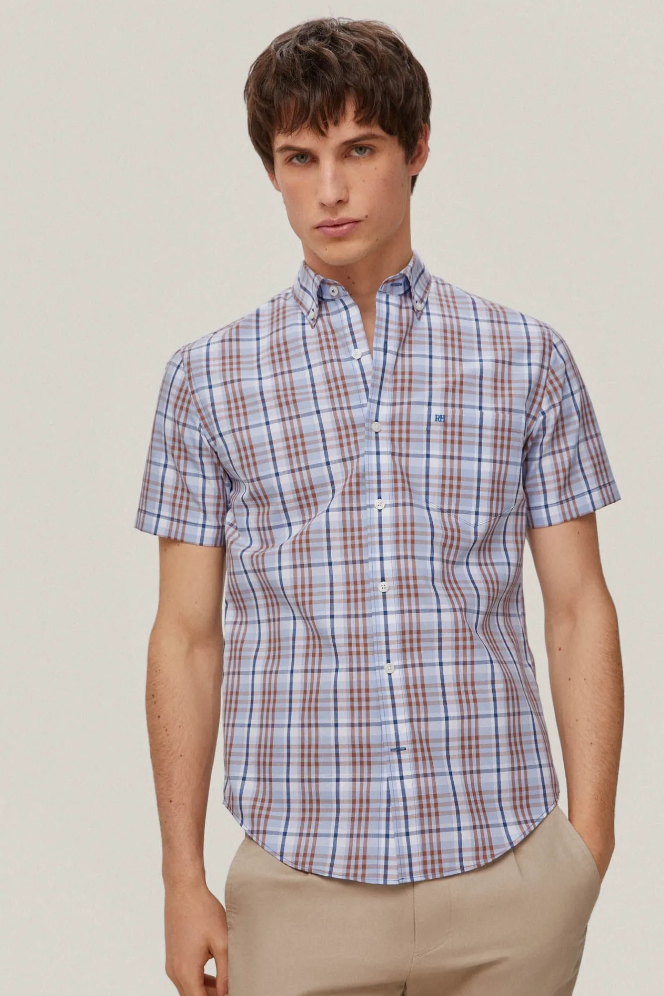 Camisa Non Iron Cuadros Manga Corta^Pedro del Hierro Flash Sale