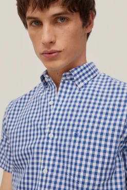 Camisa Non Iron Cuadros Manga Corta^Pedro del Hierro Store