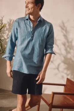 Camisa Polera Lino Manga Larga^Ooto Hot