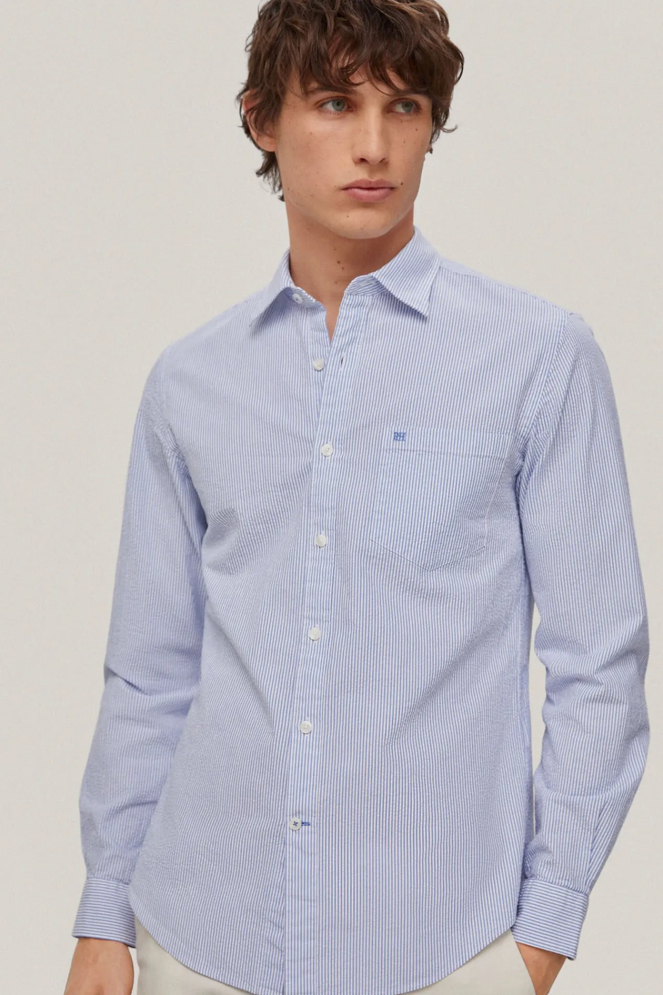 Camisa Seersucker Rayas Manga Larga^Pedro del Hierro Shop