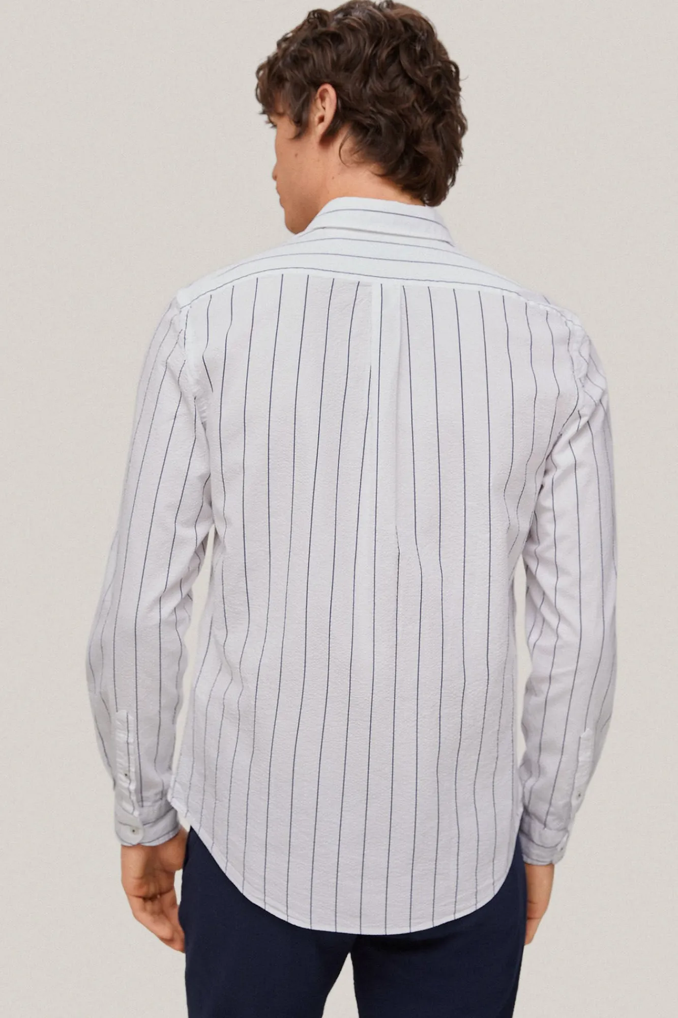 Camisa Seersucker Rayas Manga Larga^Pedro del Hierro Hot