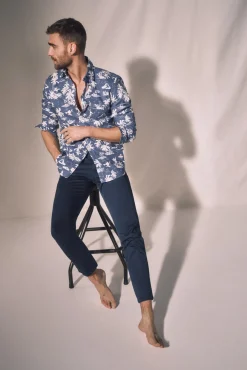 Camisa Slim Estampada Palmeras ^Ooto Hot