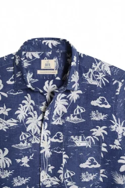 Camisa Slim Estampada Palmeras ^Ooto Hot