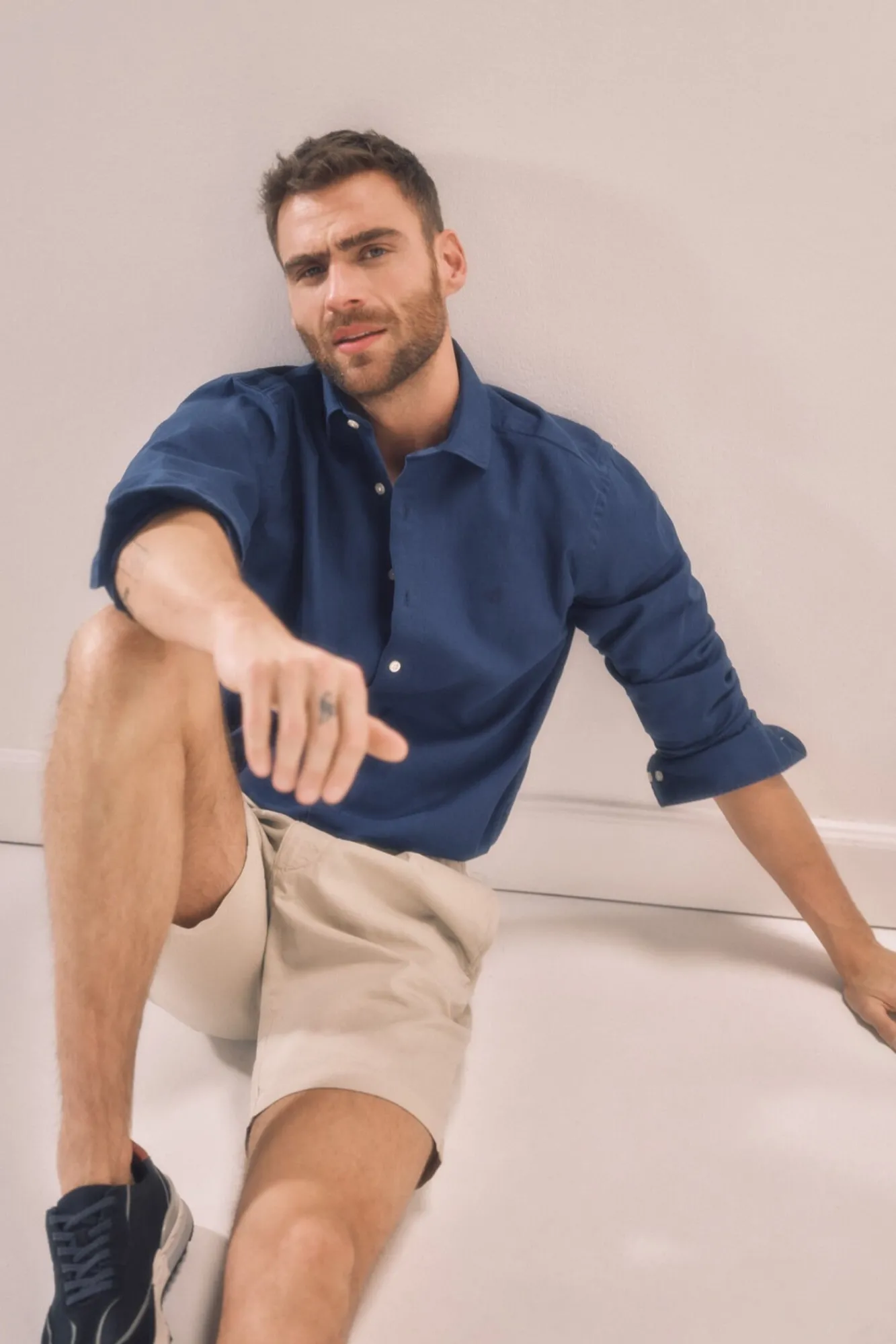 Camisa Slim Lino Manga Larga ^Ooto Shop