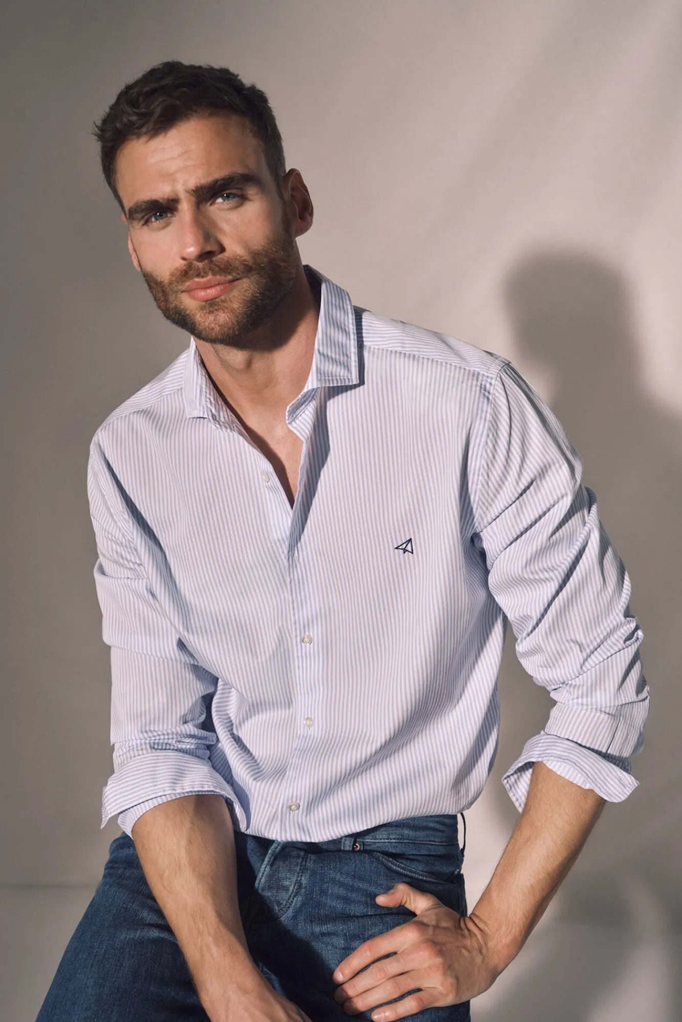 Camisa Slim Mil Rayas Manga Larga ^Ooto Hot