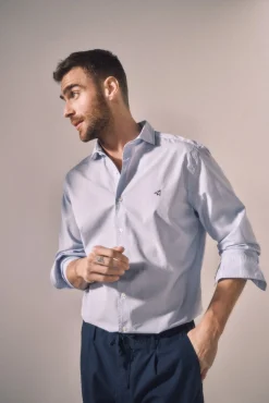 Camisa Slim Rayas Manga Larga ^Ooto Hot