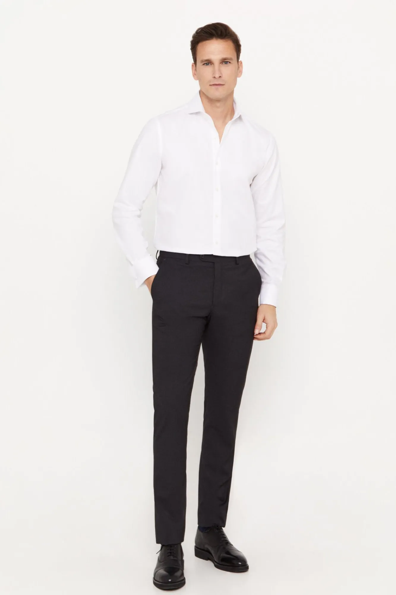 Camisa Vestir Estructura Lisa Puno Gemelos Facil Plancha^Cortefiel Cheap