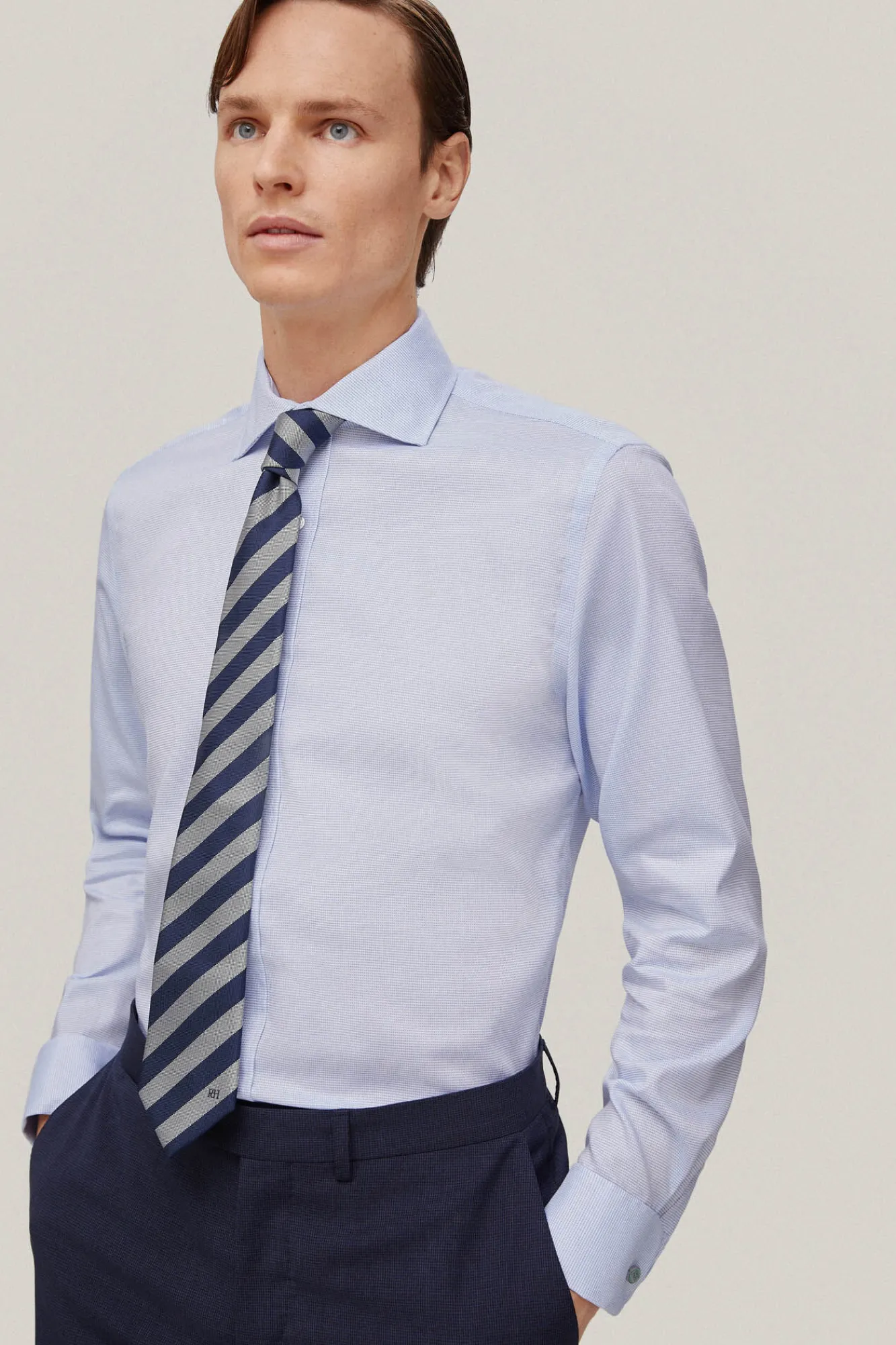 Camisa Vestir Gemelos Estructura Lisa Non Iron + Antimanchas^Pedro del Hierro Best