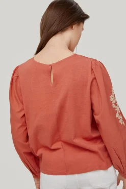 Camiseta Combinada Bordada Artesanal^Pedro del Hierro Cheap